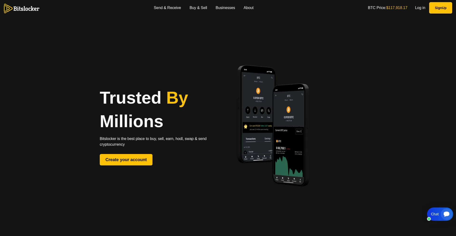 Website screenshot of Bitslockers.com