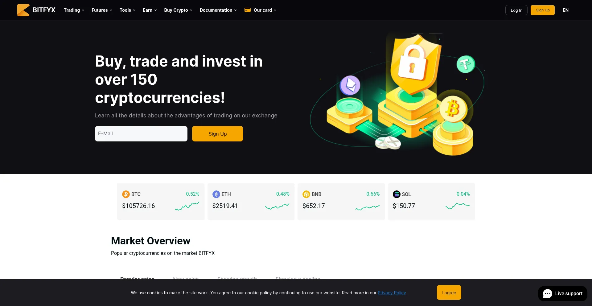 Website screenshot of Bittfyx.com