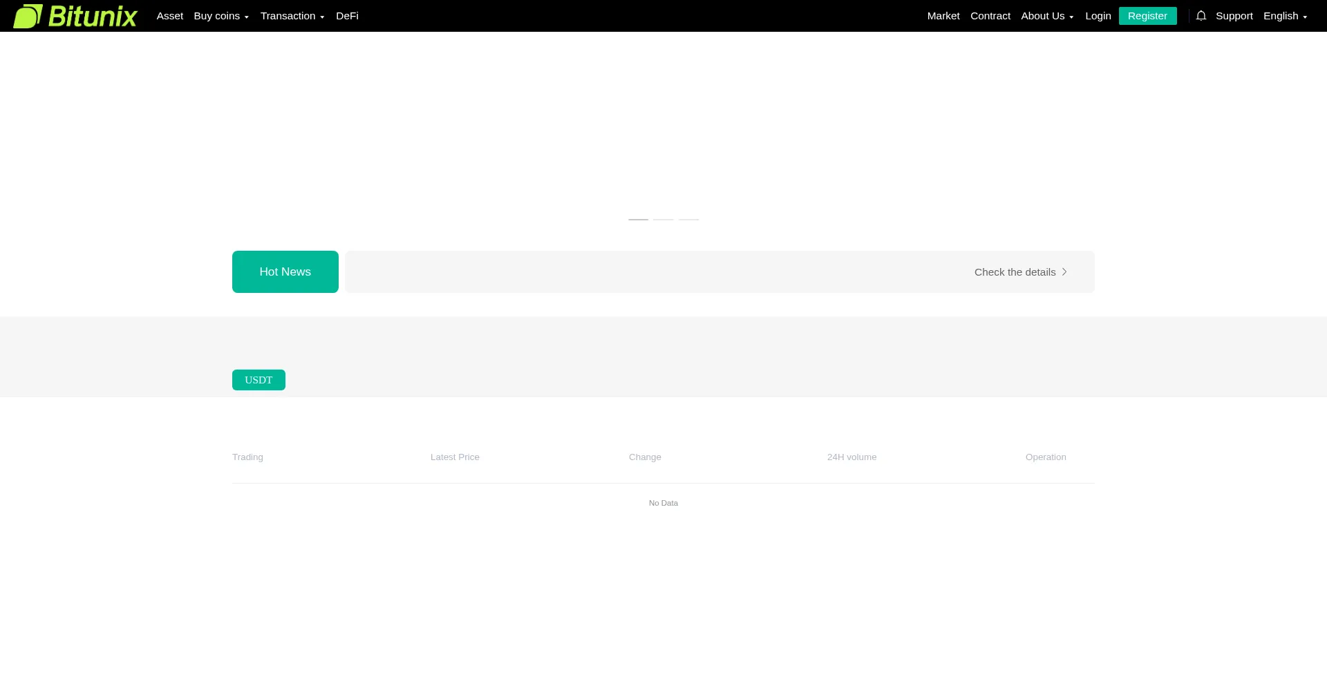 Website screenshot of Bitunixtos.com