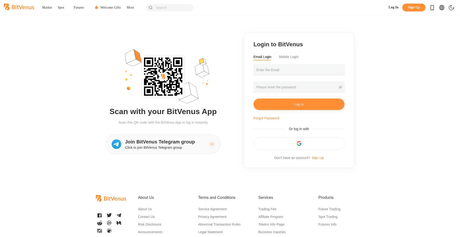 Website screenshot of Bitvenus-login.com
