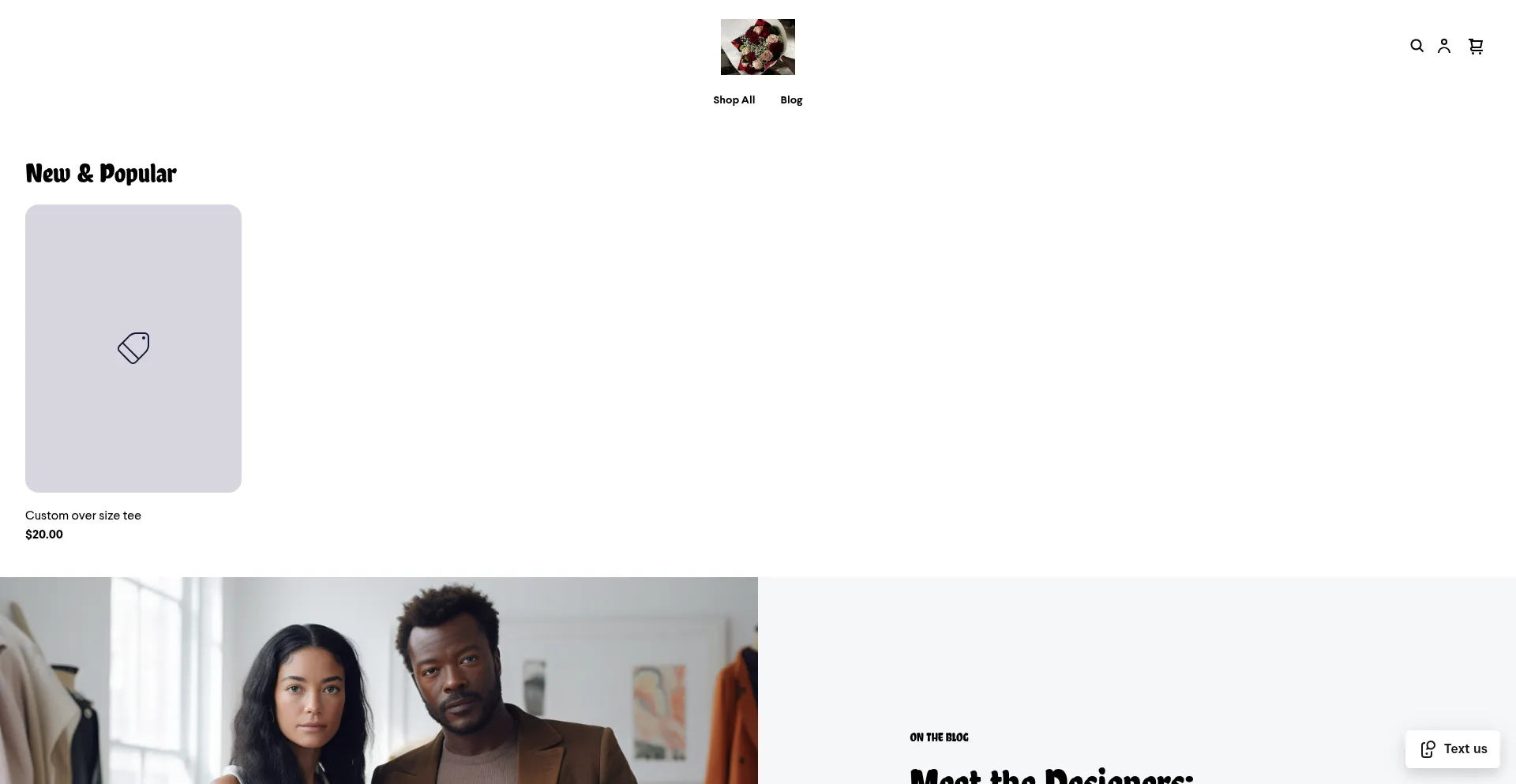 Website screenshot of Bizotica.shop