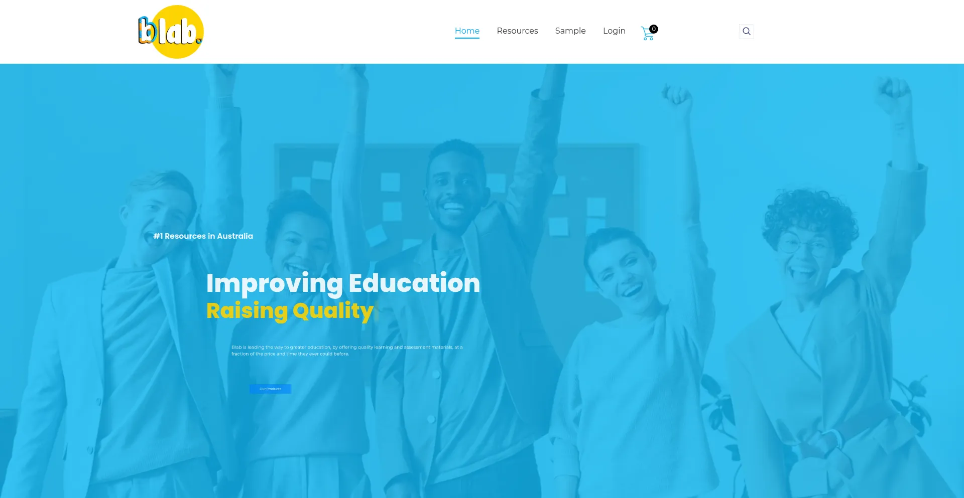 Website screenshot of Blab.education