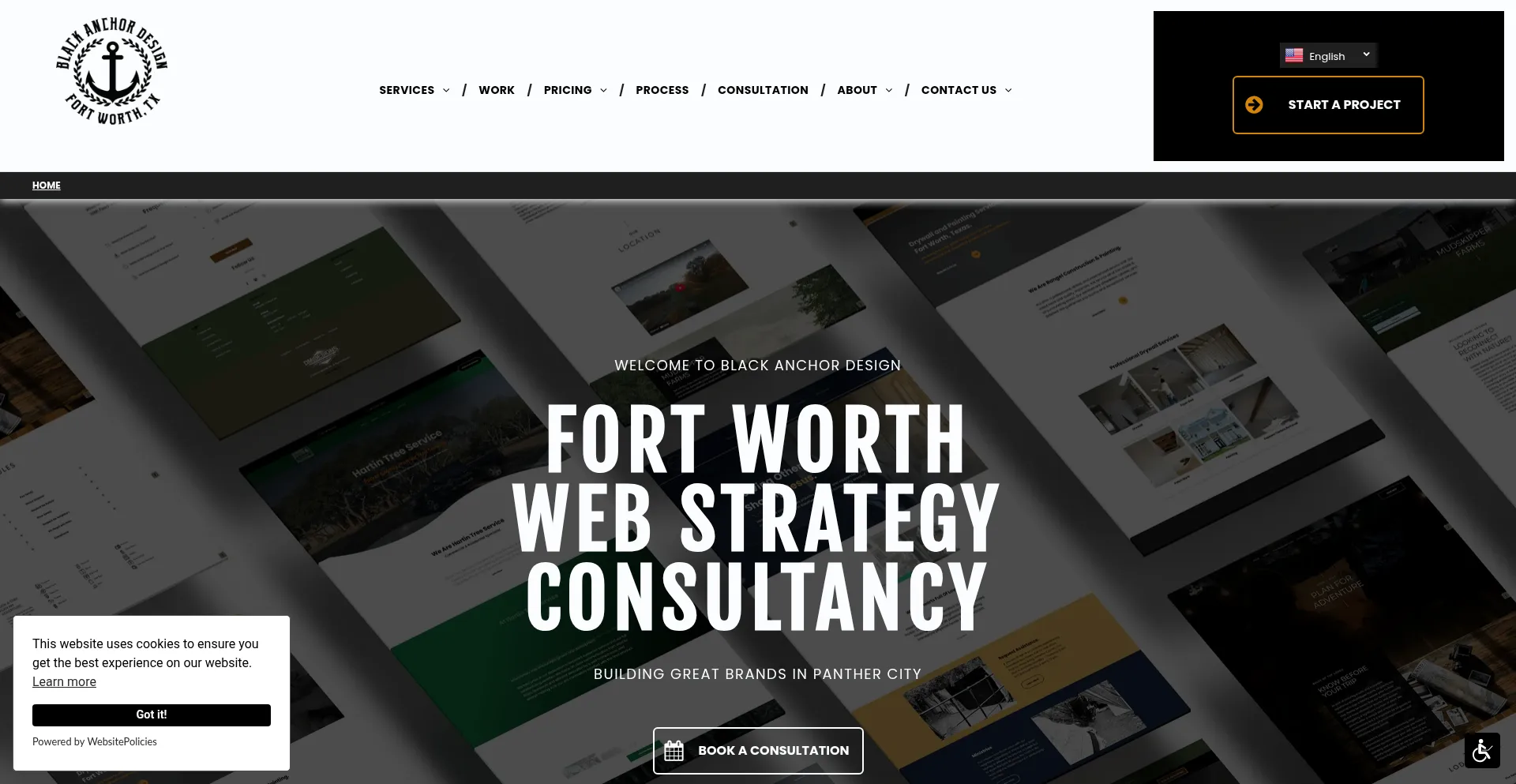 Website screenshot of Blackanchordesign.com