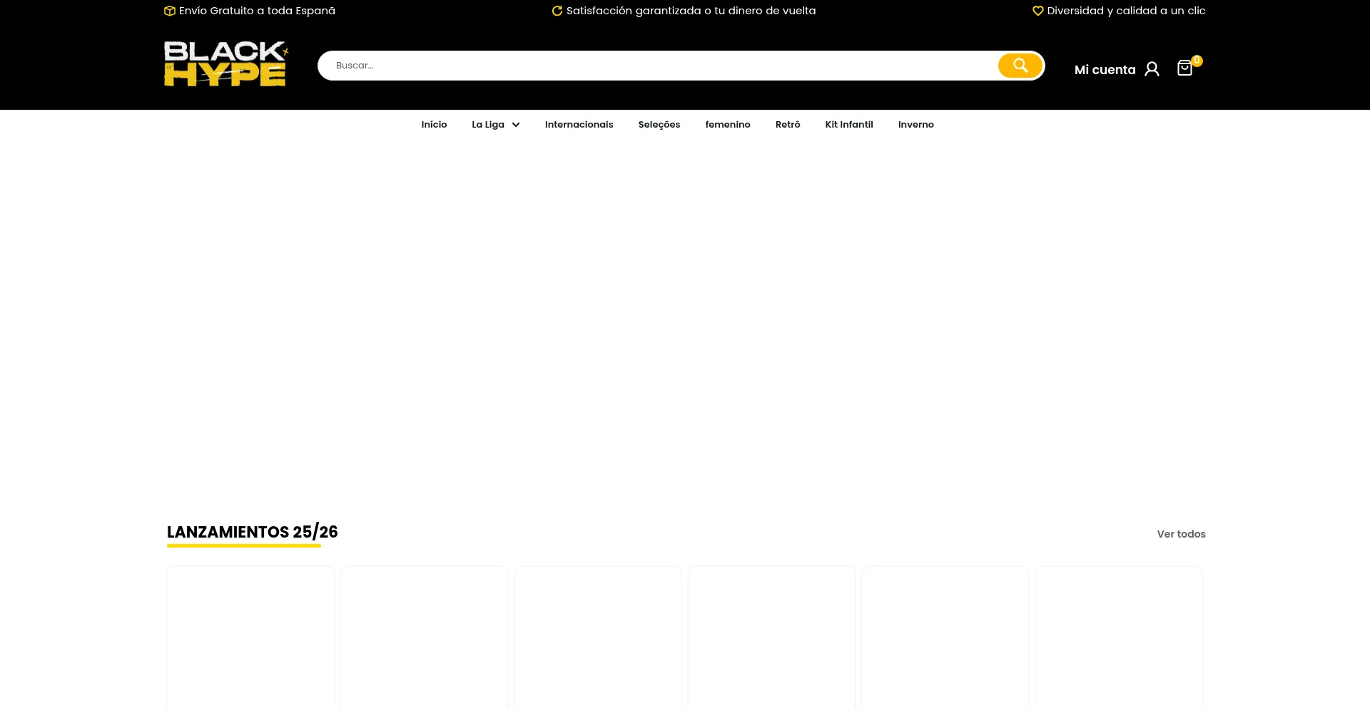 Website screenshot of Blackhypesports.com