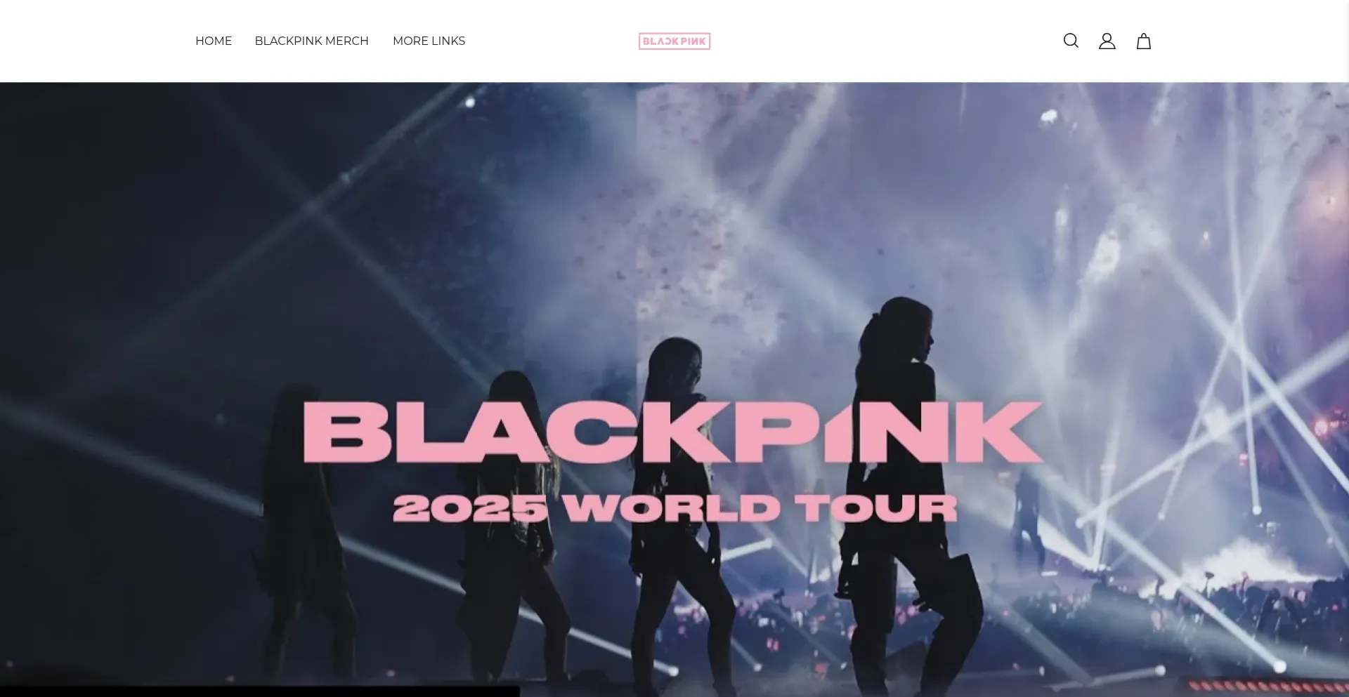 Website screenshot of Blackpinkofficialmerch.com