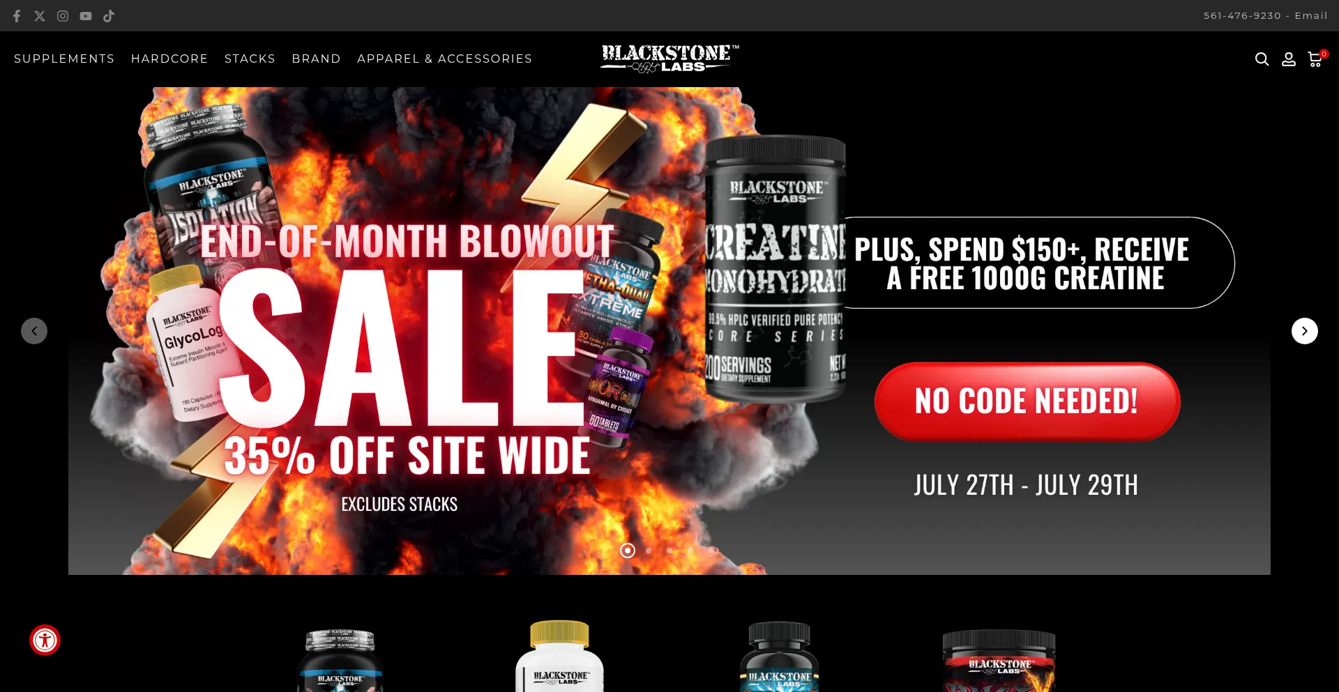 Website screenshot of Blackstonelabs.com
