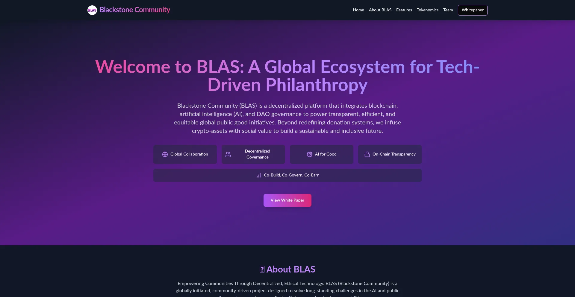 Website screenshot of Blasgroup.site