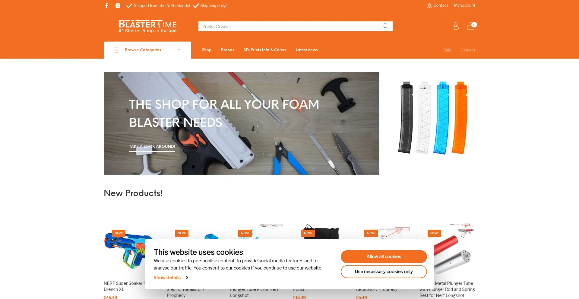 Website screenshot of Blaster-time.eu