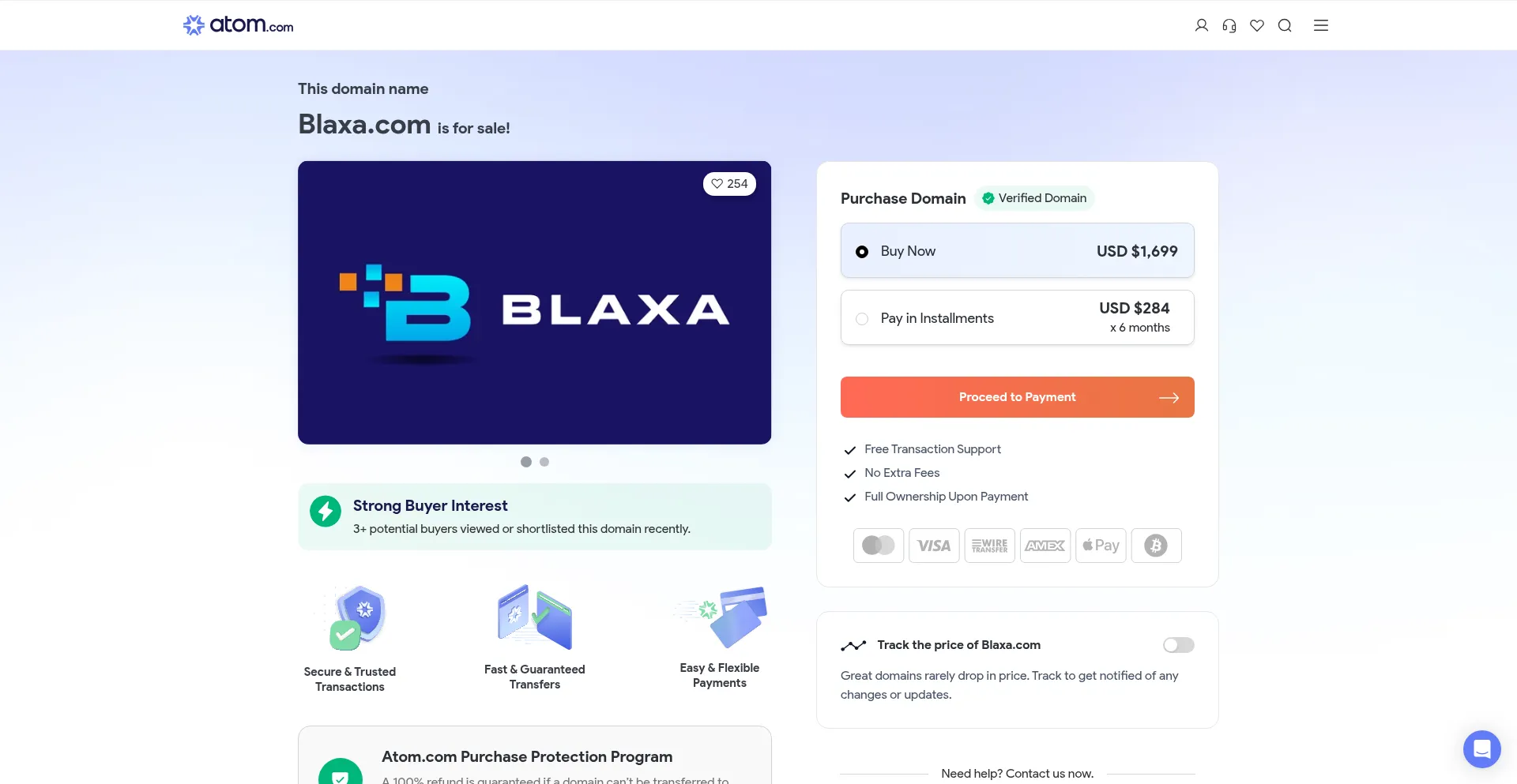 Website screenshot of Blaxa.com