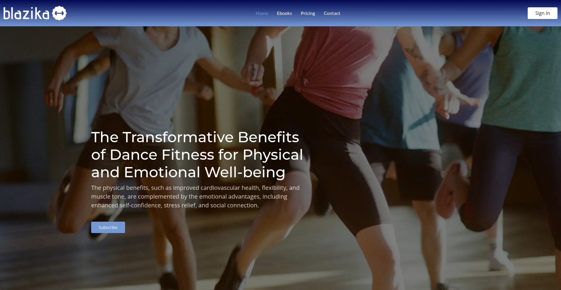 Website screenshot of Blazika.com