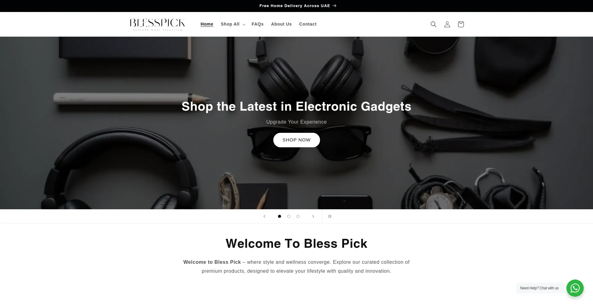 Website screenshot of Blesspick.com