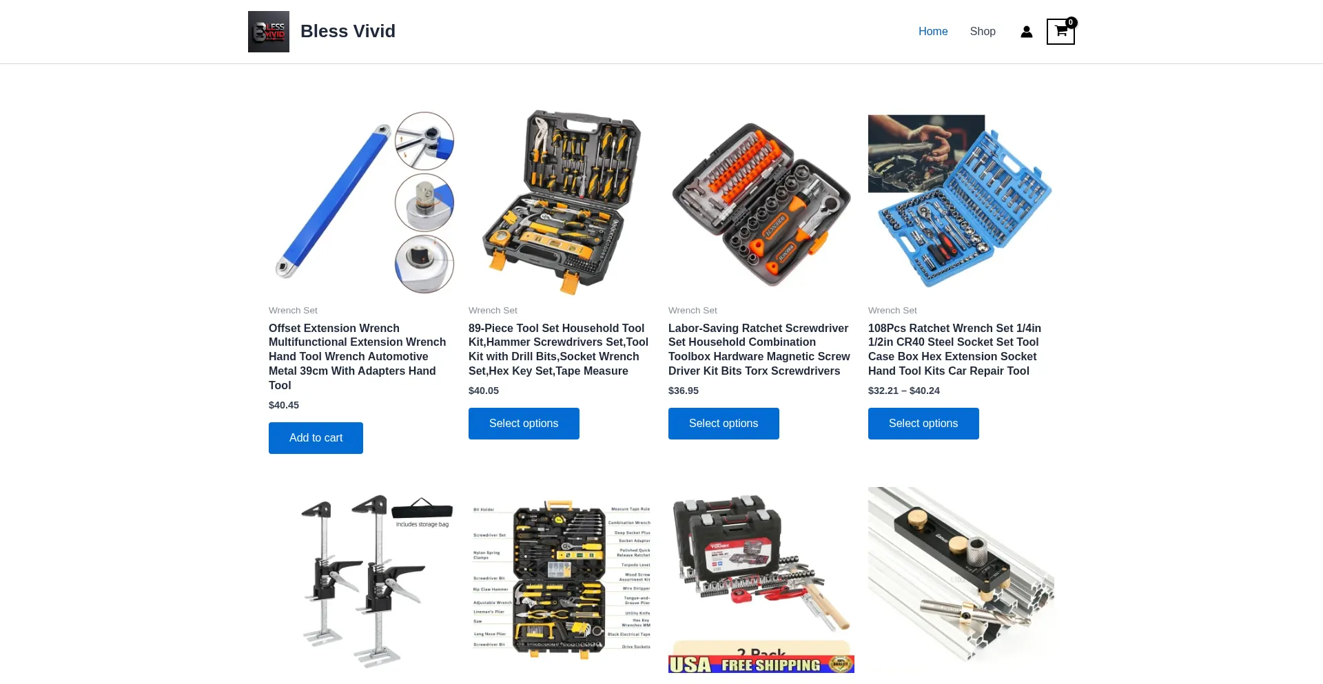 Website screenshot of Blessvivid.shop