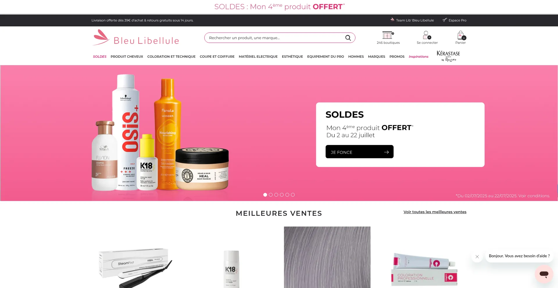 Website screenshot of Bleulibellule.com