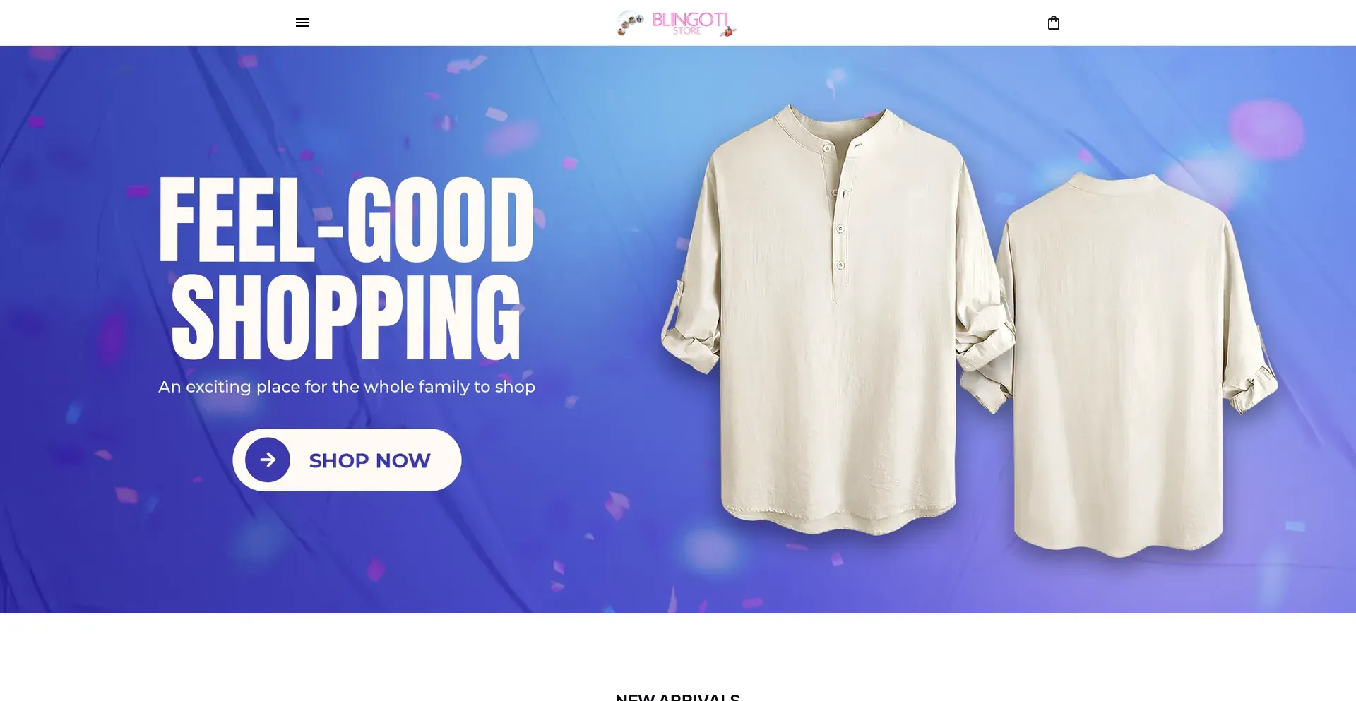 Website screenshot of Blingoti.com