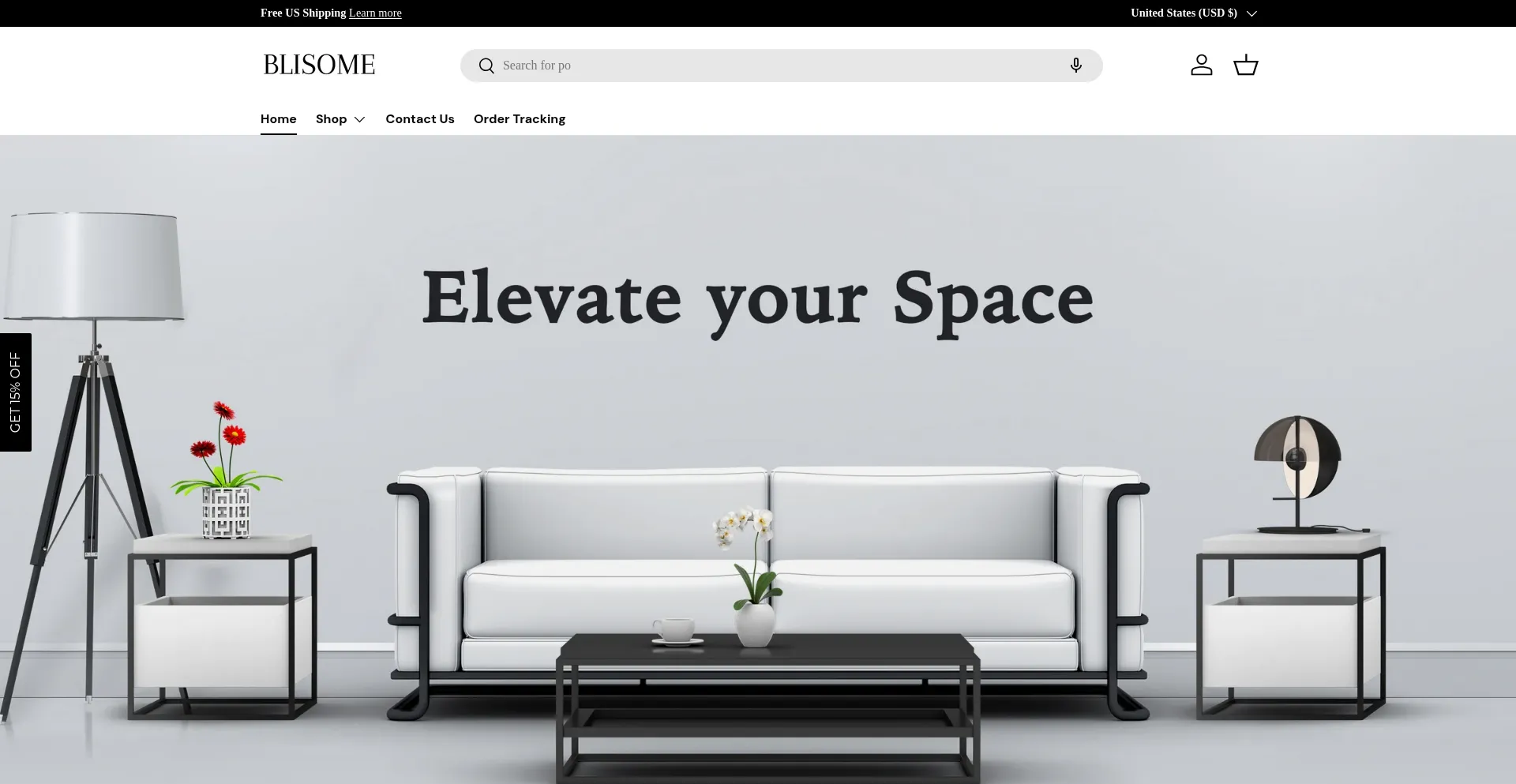 Website screenshot of Blisome.com