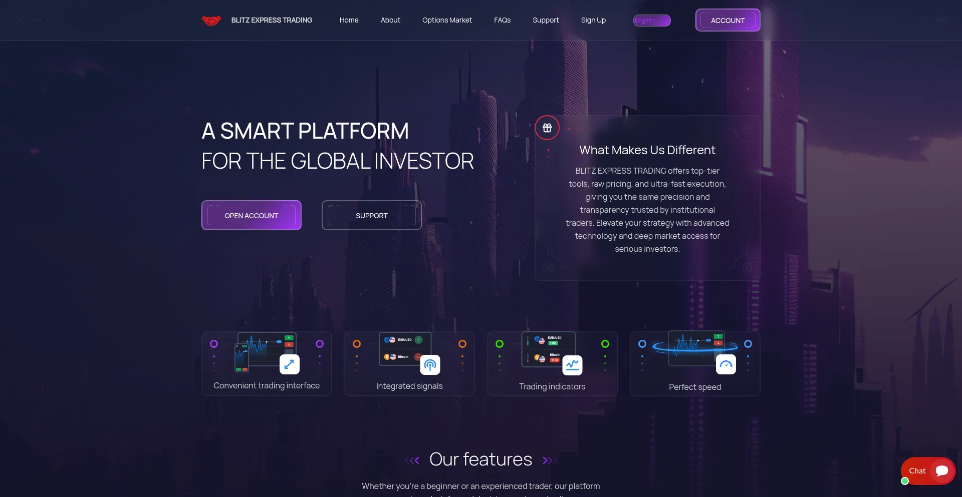Website screenshot of Blitzexpresstrading.com