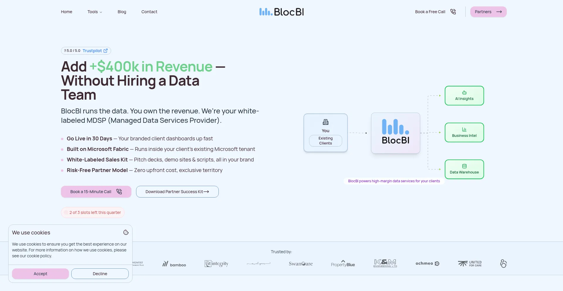 Website screenshot of Blocbi.com