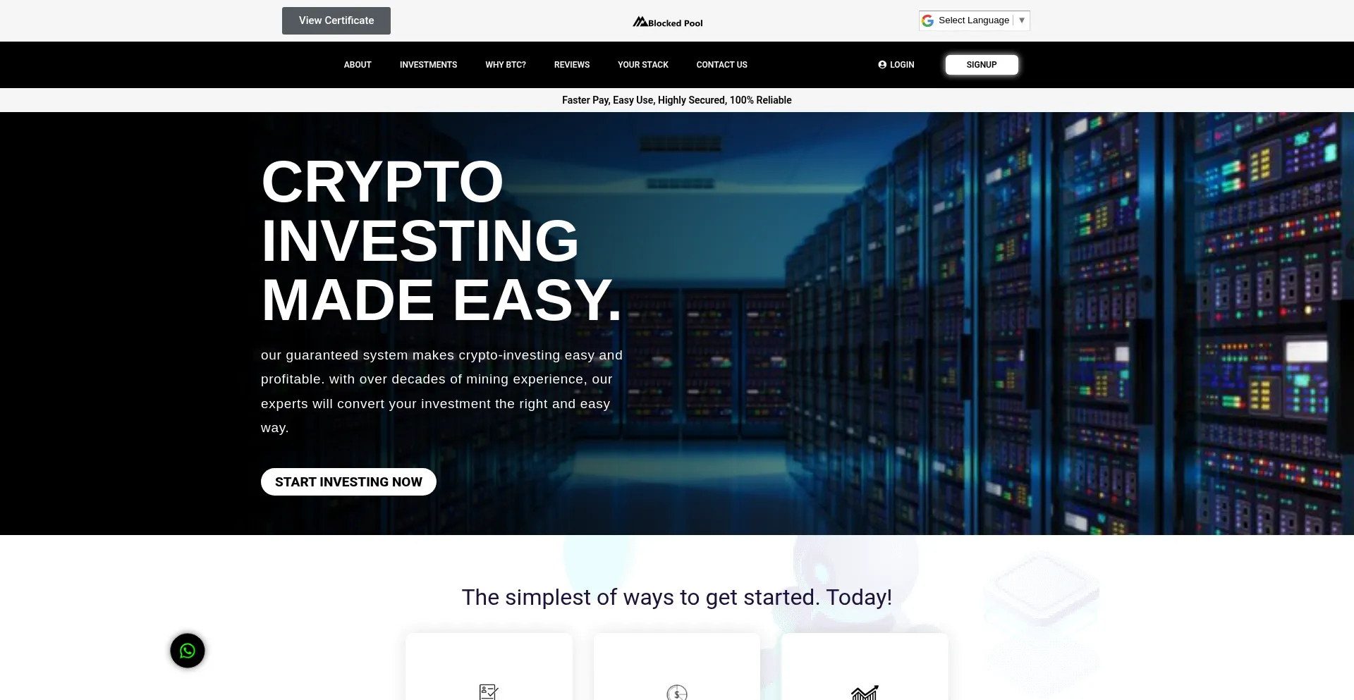 Website screenshot of Blockedpool.com