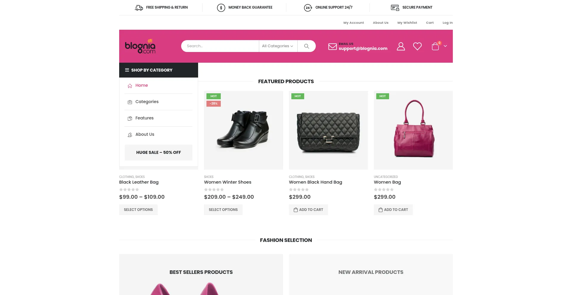 Website screenshot of Blognia.com