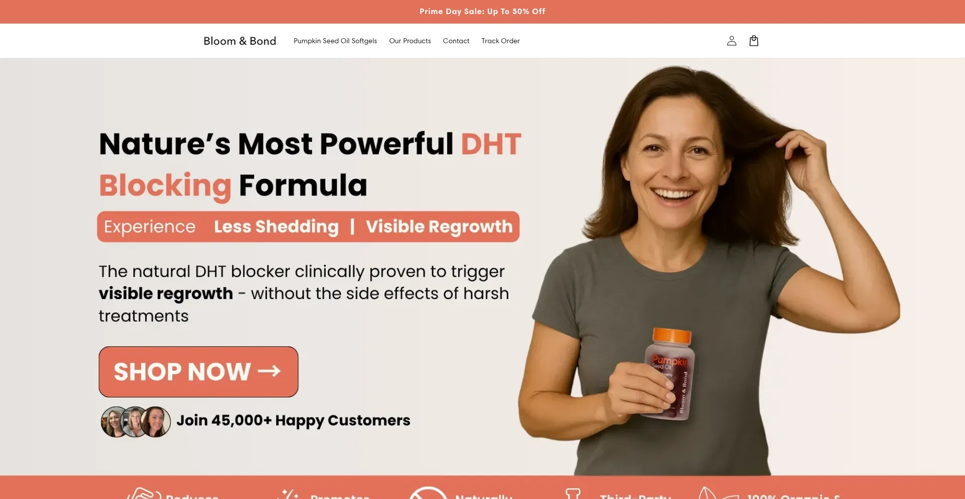 Website screenshot of Bloomandbond.com