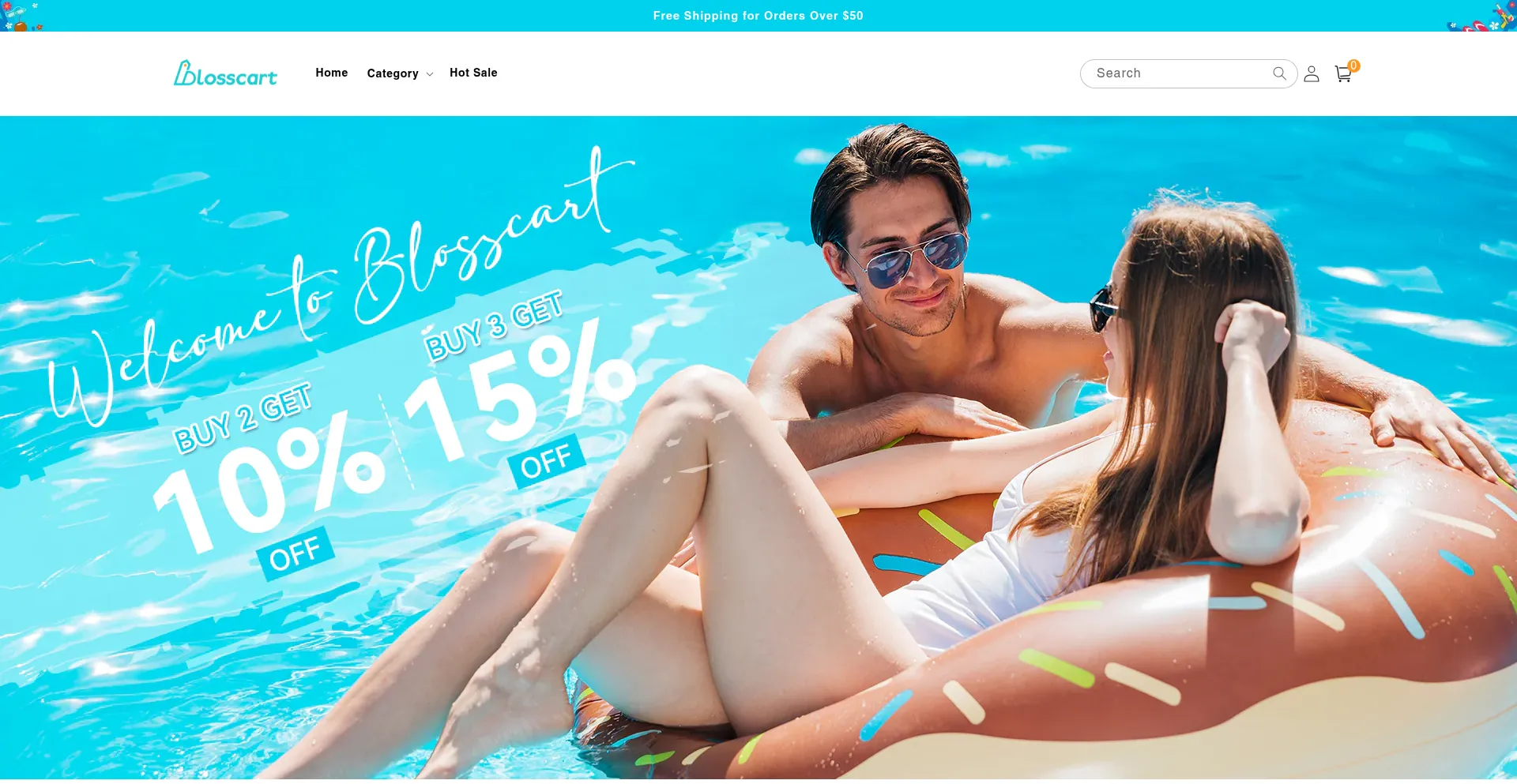 Website screenshot of Blosscart.com