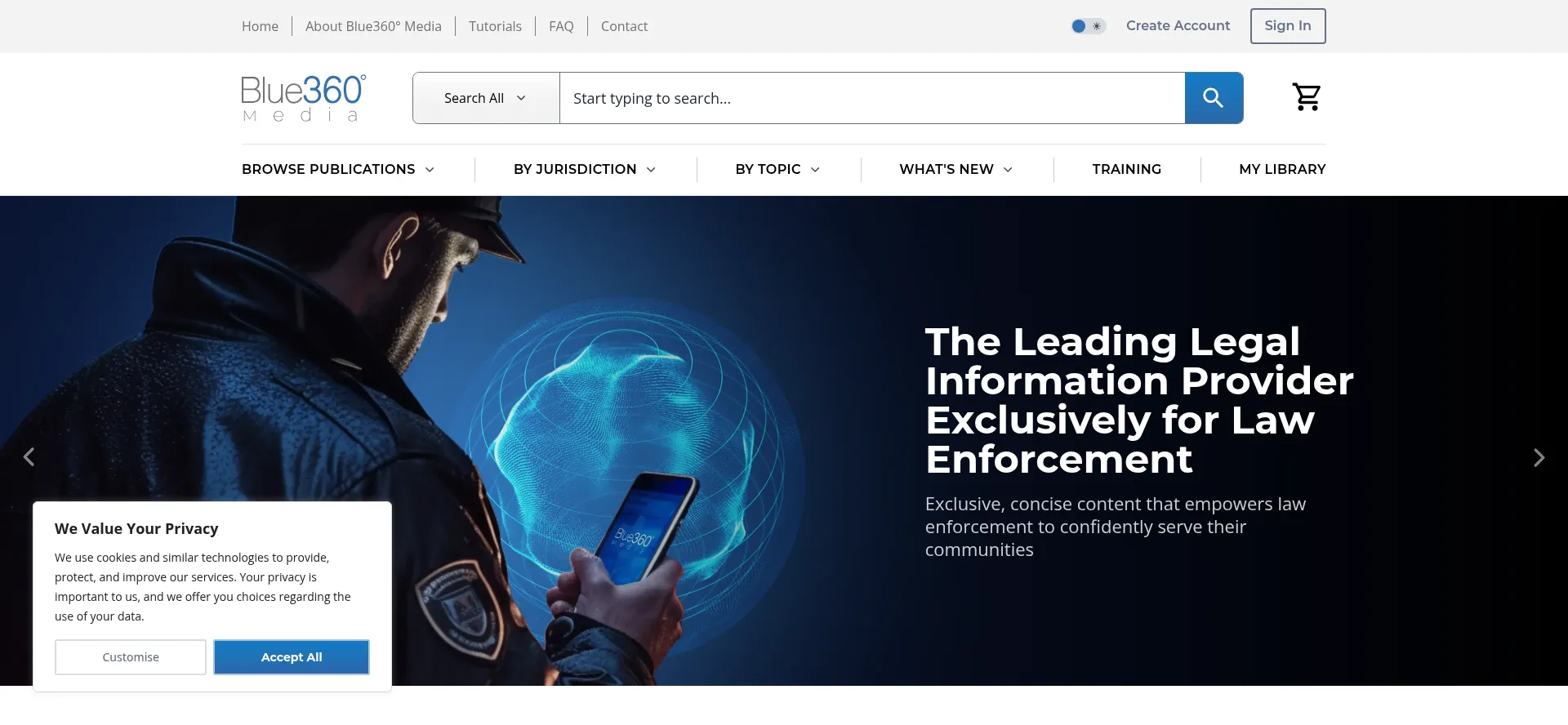 Website screenshot of Blue360media.com