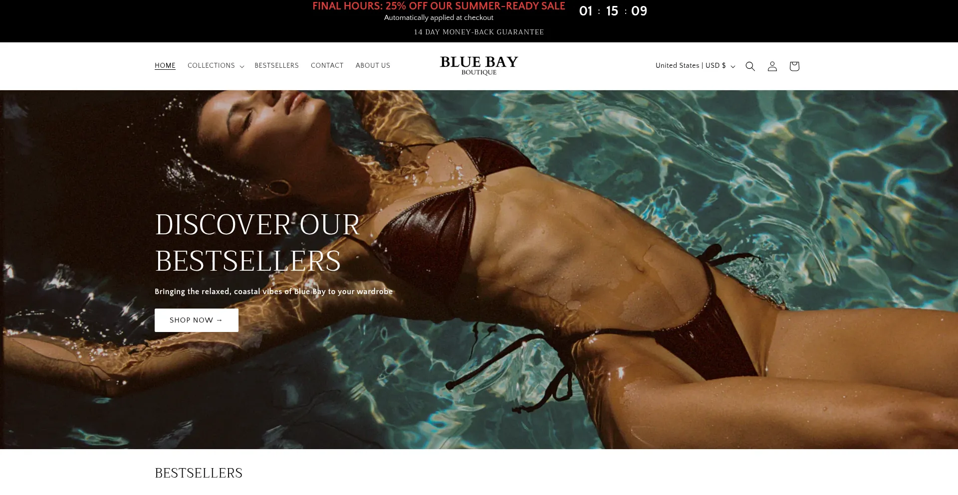 Website screenshot of Bluebay-boutique.com
