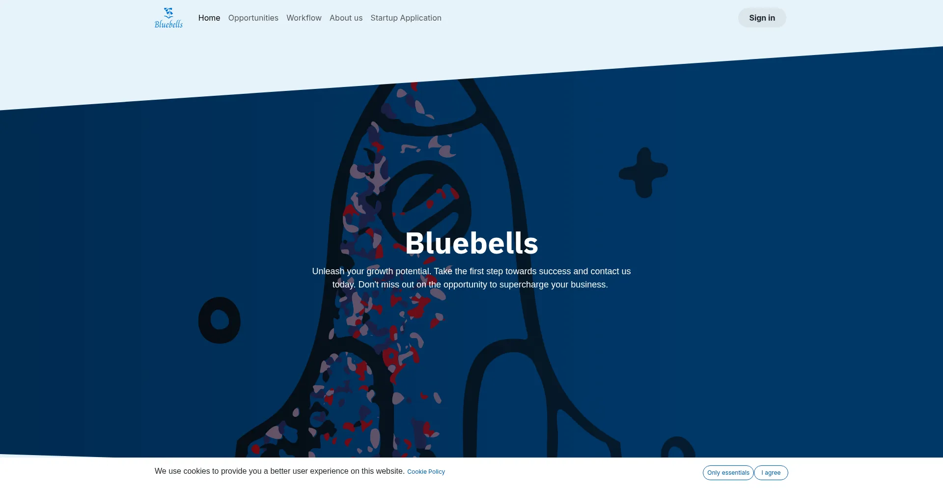 Website screenshot of Bluebells.it