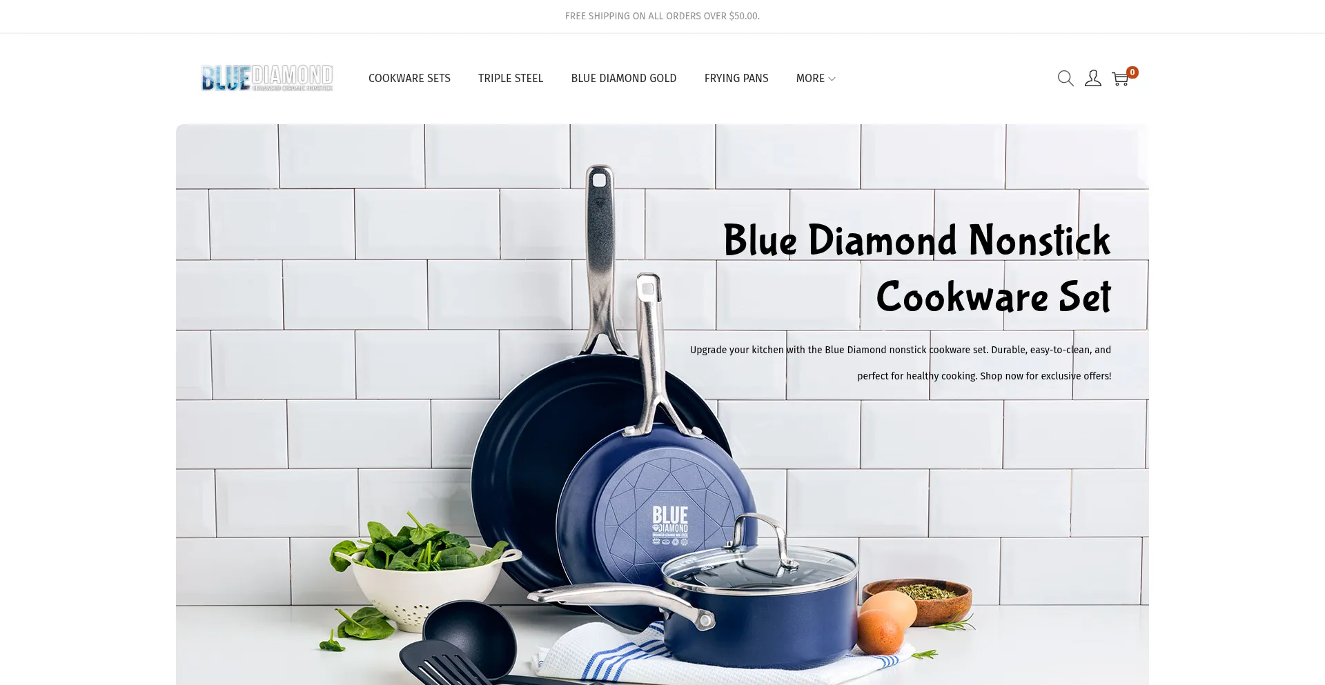 Website screenshot of Bluediamondon.com