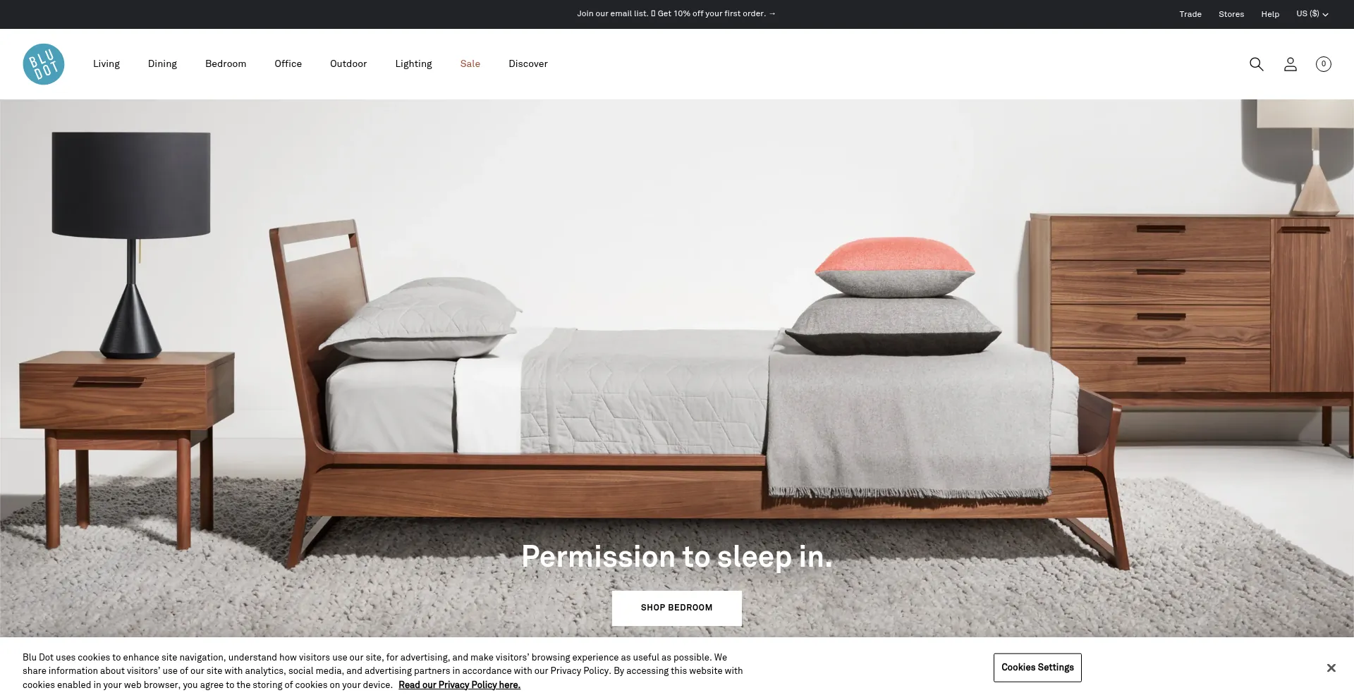 Website screenshot of Bluedot.com