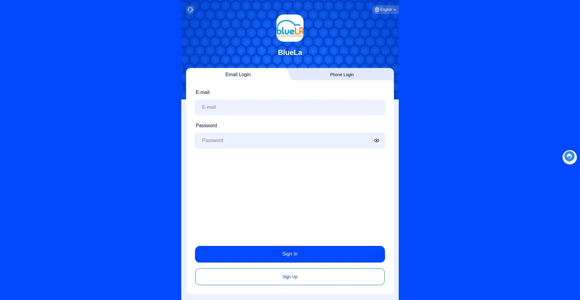 Website screenshot of Bluela.net