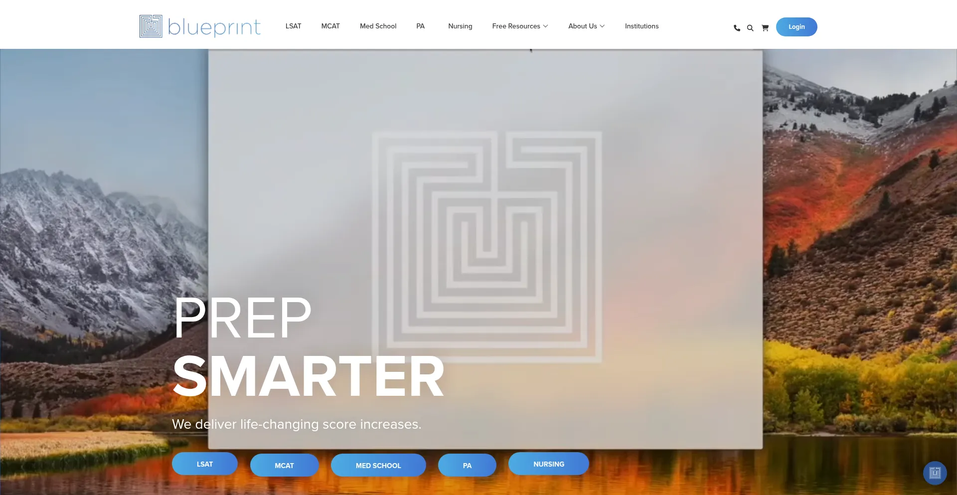 Website screenshot of Blueprintprep.com