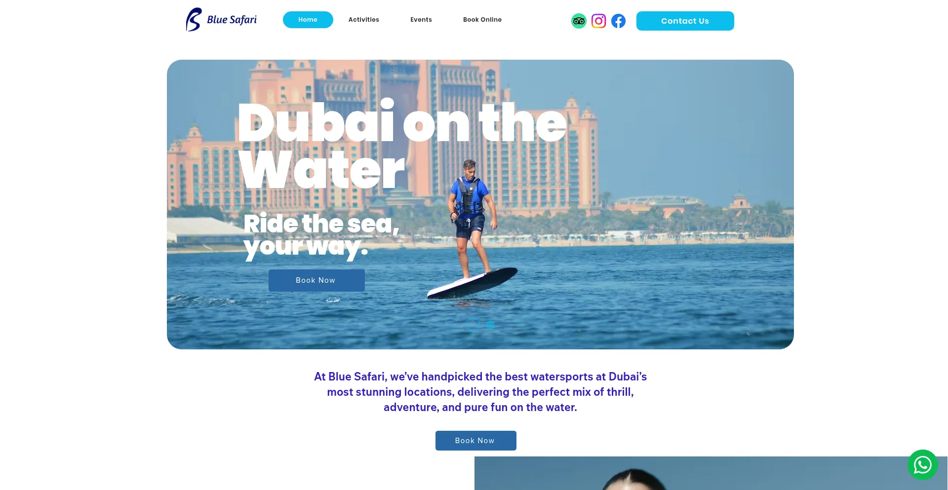 Website screenshot of Bluesafari.ae