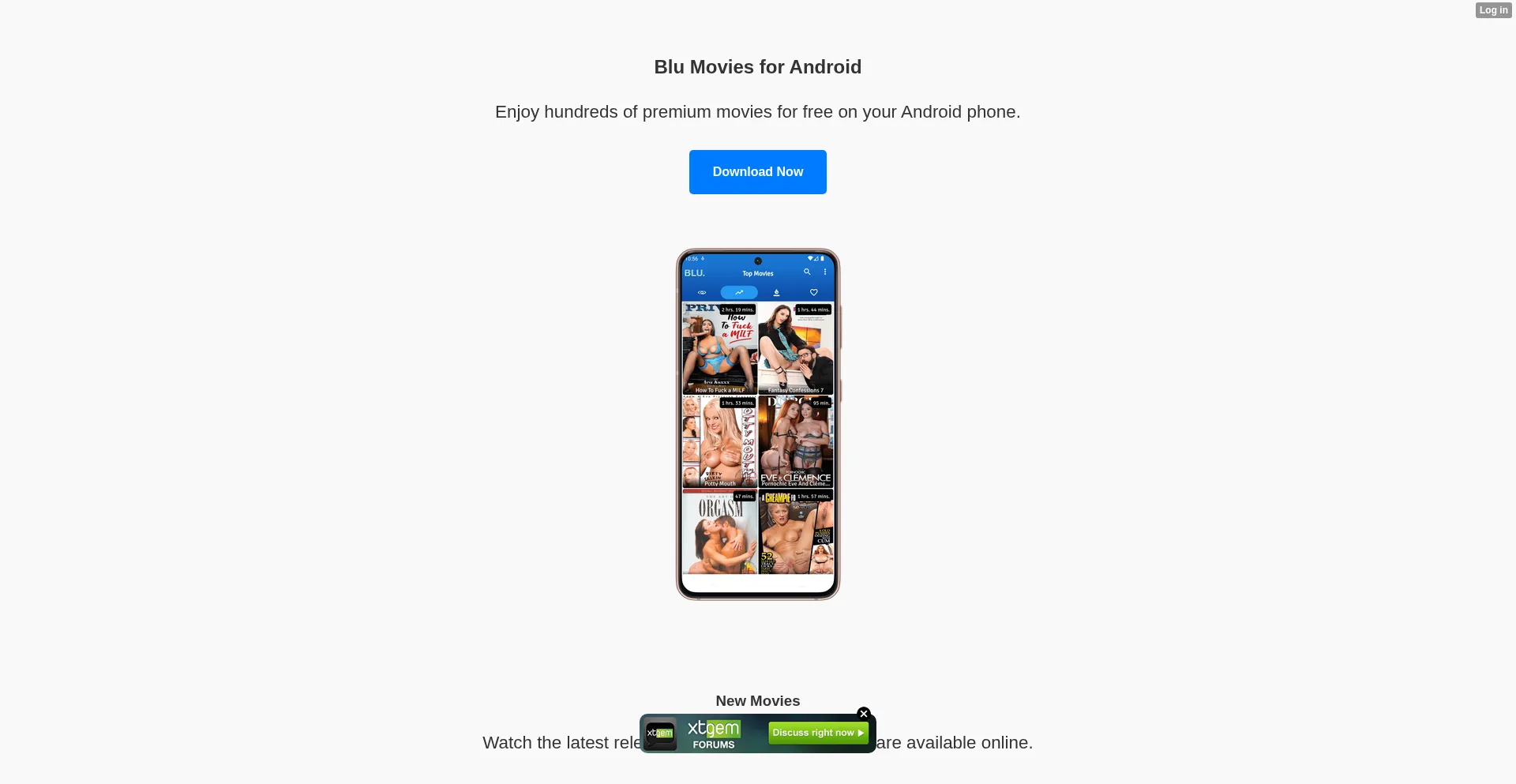 Website screenshot of Blumovies.yn.lt