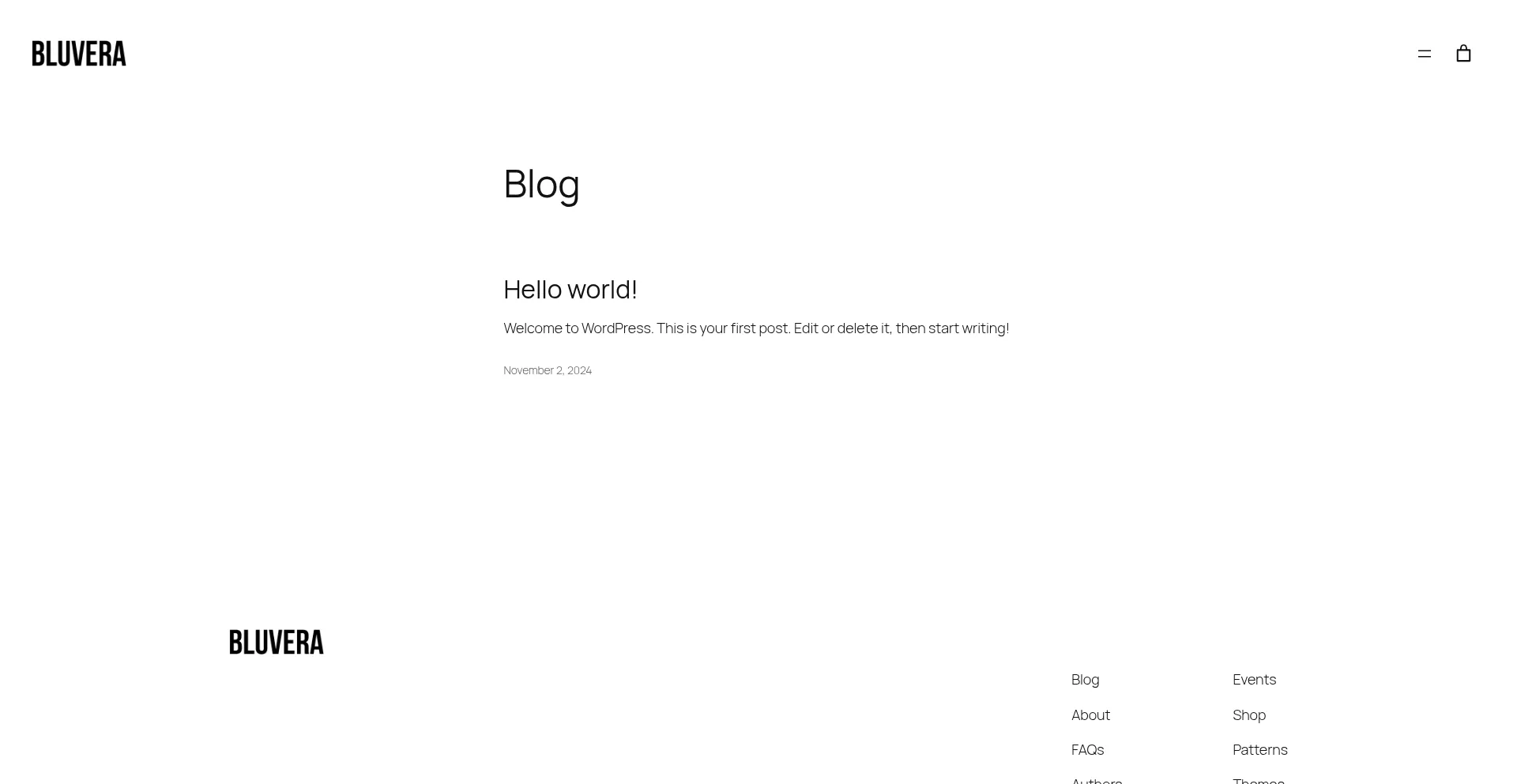 Website screenshot of Bluvera.shop