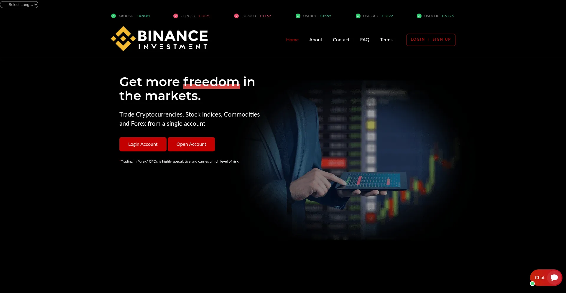 Website screenshot of Bncinvest.ltd