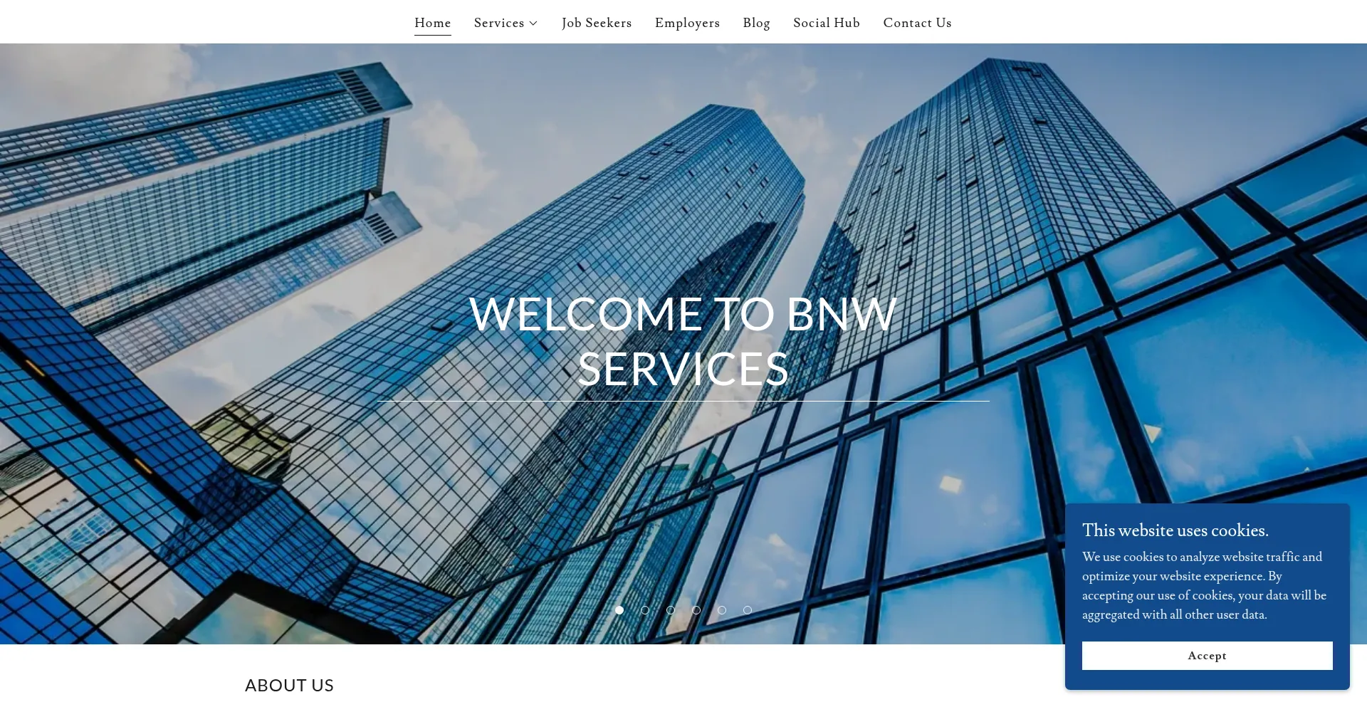 Website screenshot of Bnwservices.com