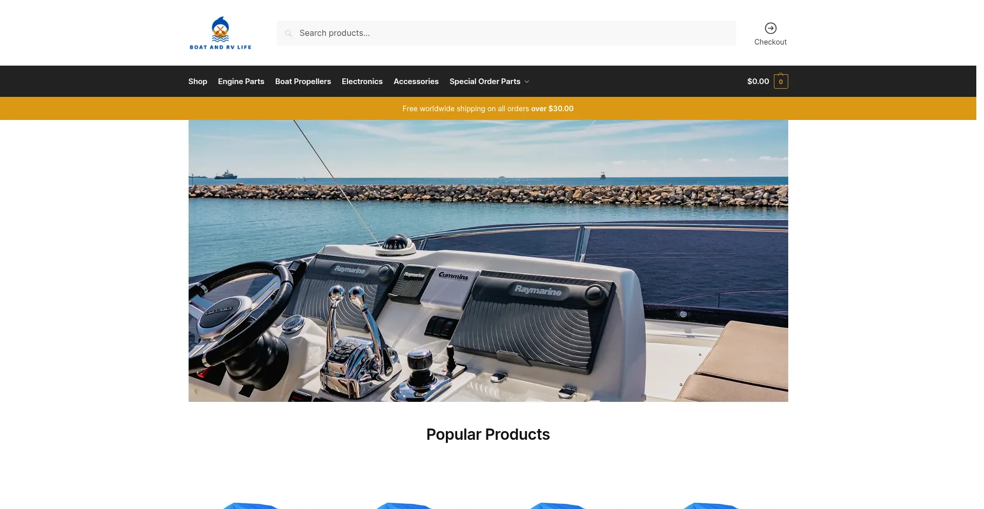Website screenshot of Boatandrvlife.com