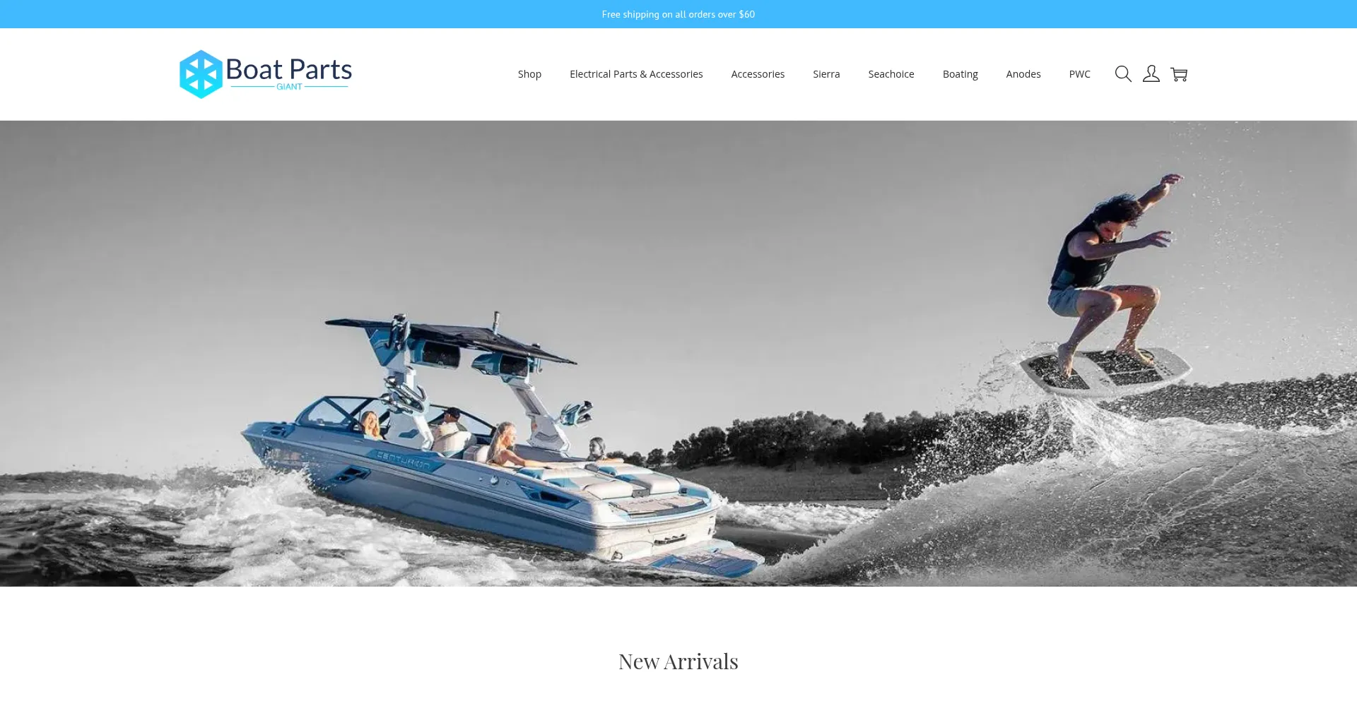 Website screenshot of Boatpartsgiant.com