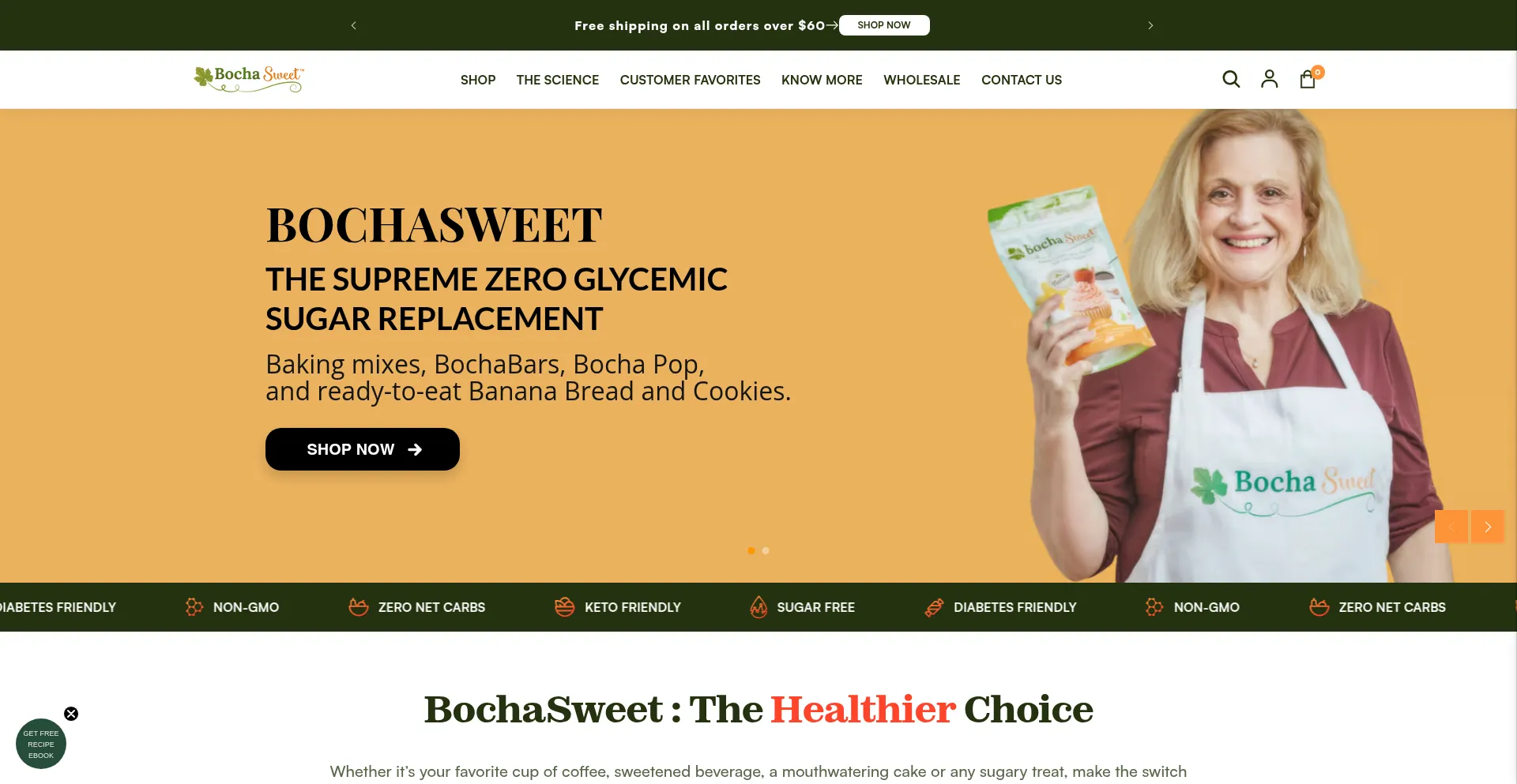 Website screenshot of Bochasweet.com