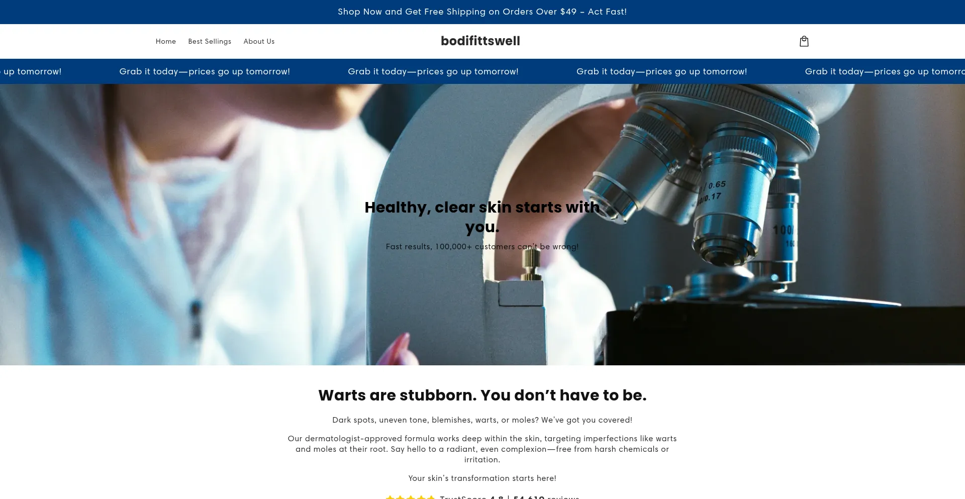 Website screenshot of Bodifittswell.com