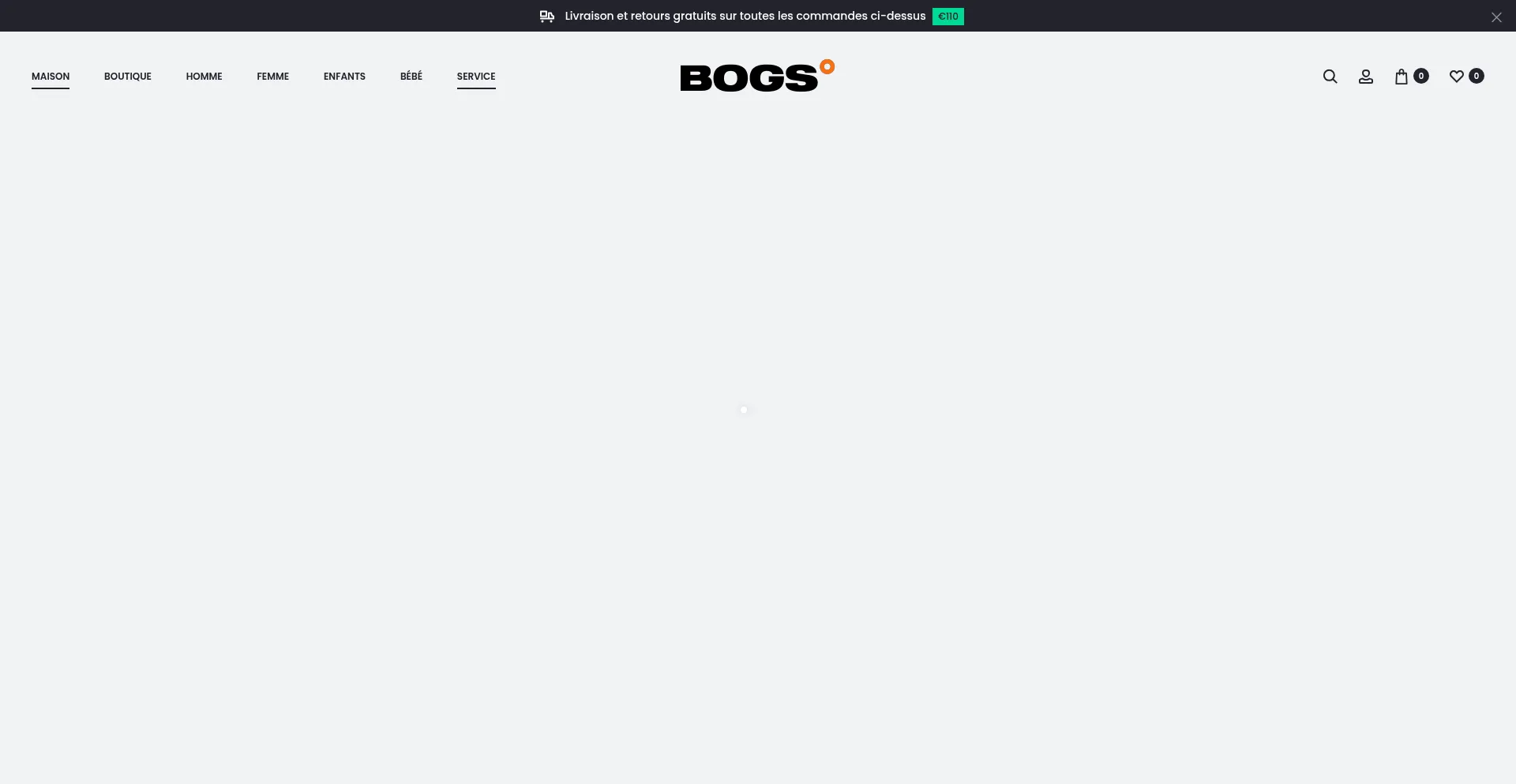 Website screenshot of Bogs-france.fr