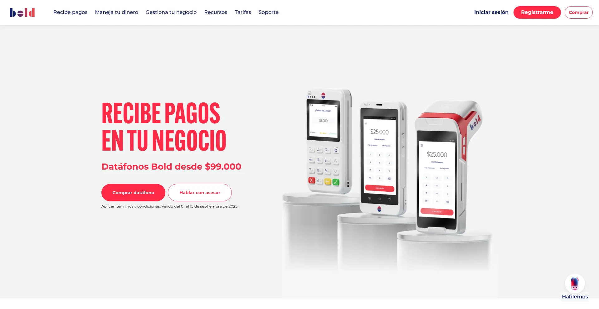 Website screenshot of Bold.co