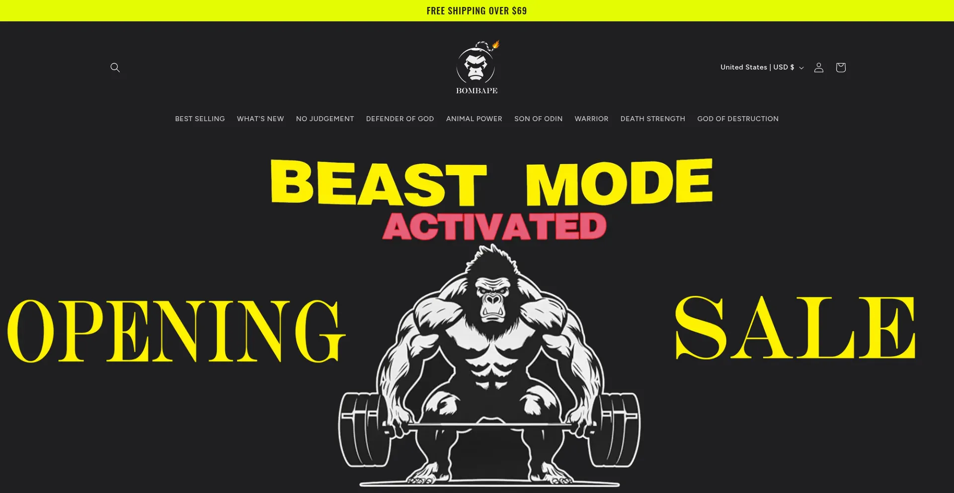 Website screenshot of Bombape.com