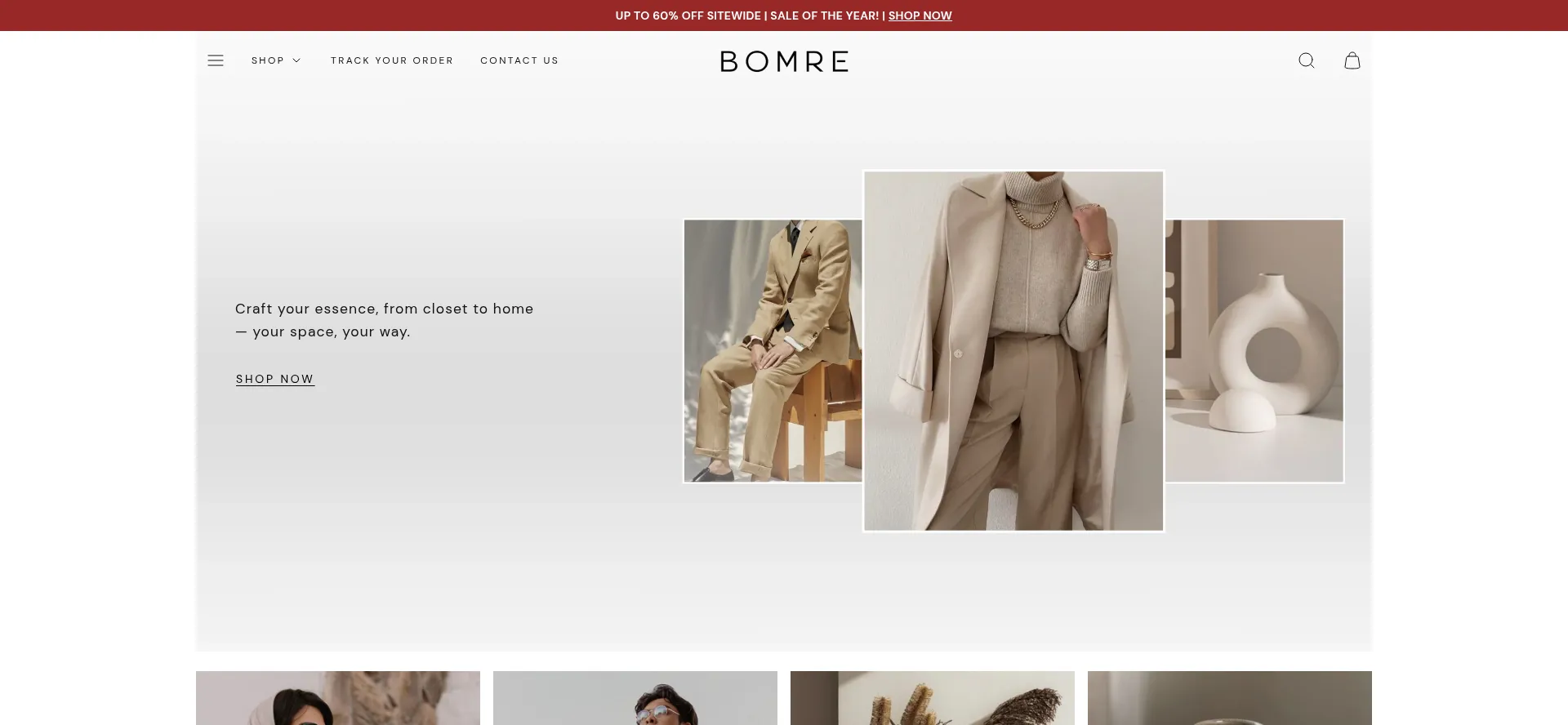 Website screenshot of Bomre.com