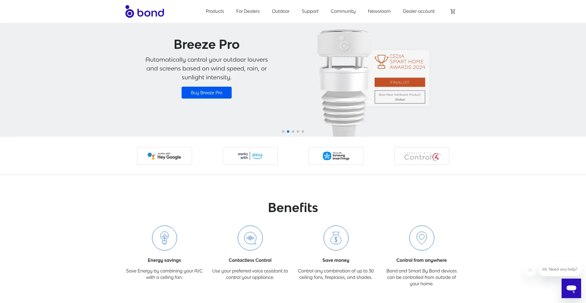 Website screenshot of Bondhome.io