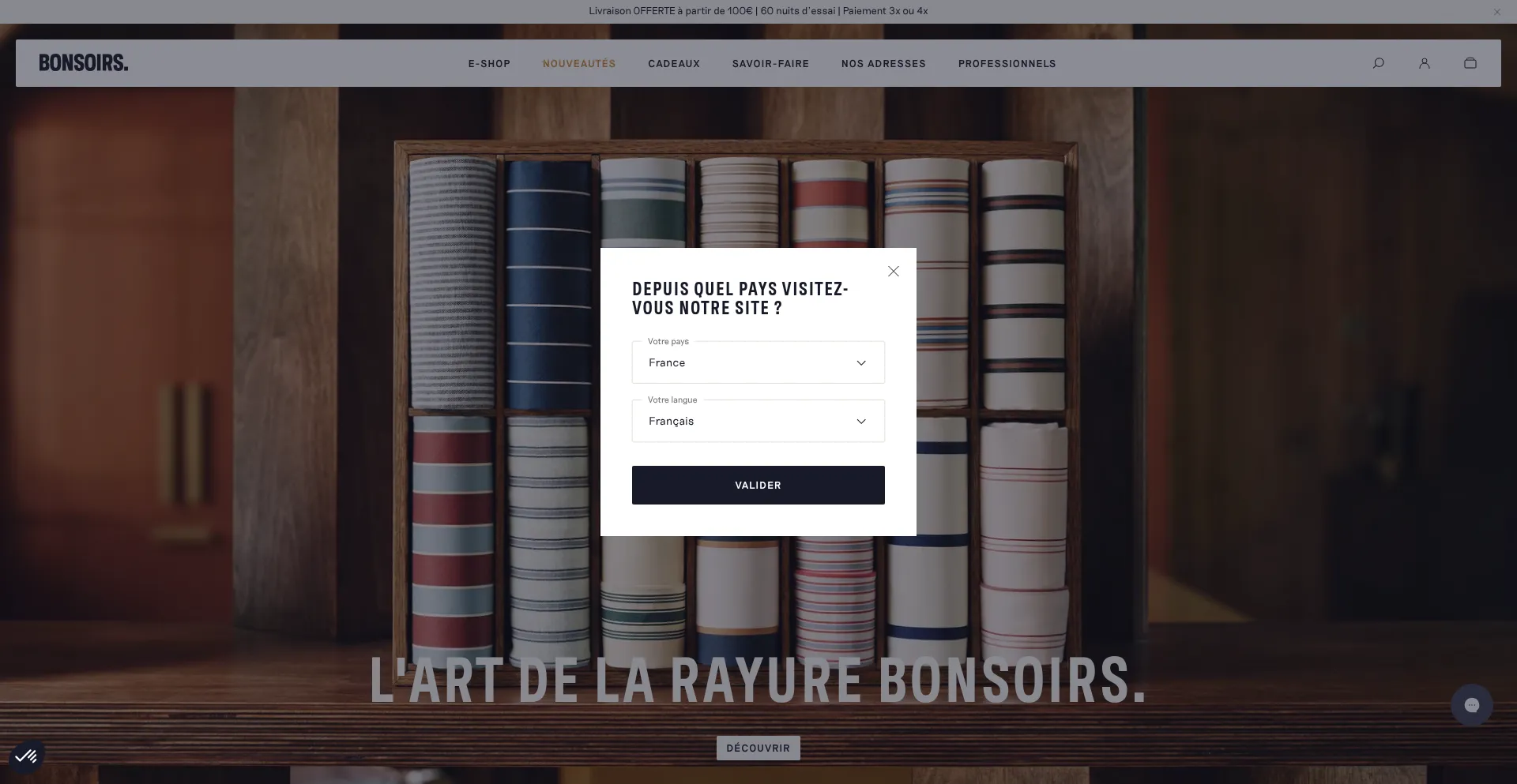 Website screenshot of Bonsoirs.com