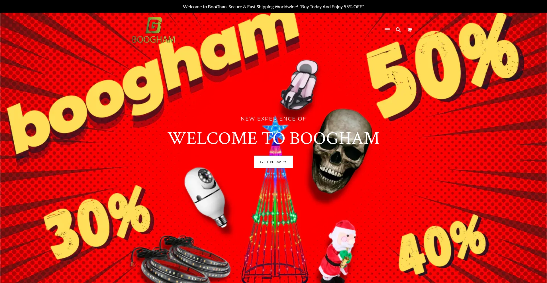 Website screenshot of Boogham.com