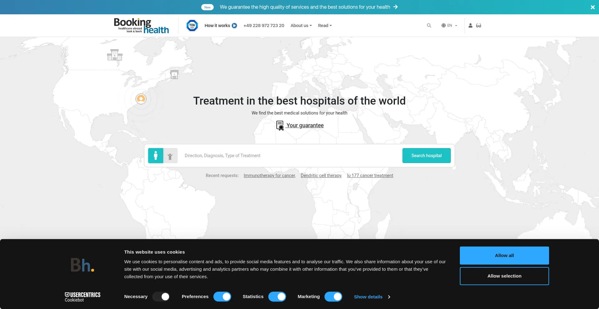 Website screenshot of Bookinghealth.com