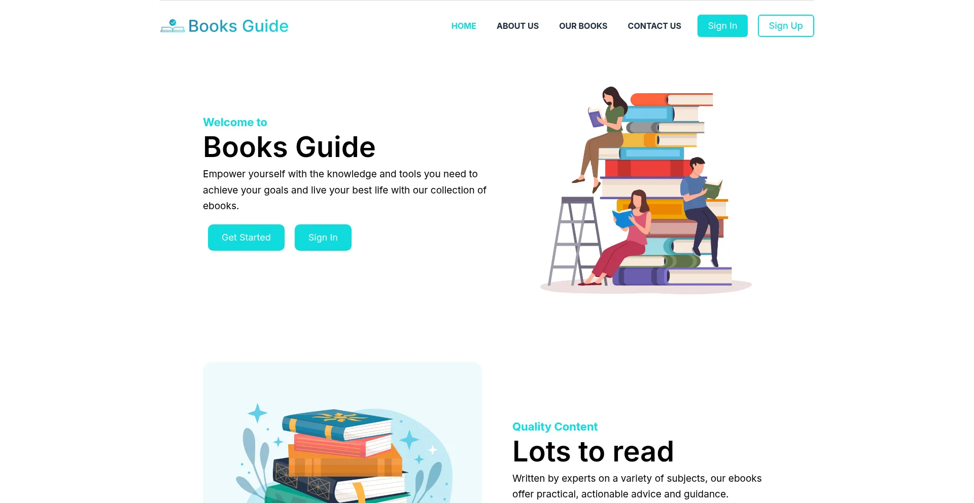 Website screenshot of Booksguidee.com